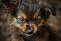 An irresistibly cute puppy bares its tiny teeth in a feisty growl Royalty Free Stock Photo