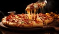 Irresistibly delectable pepperoni pizza with a golden crust and bubbling cheese toppings