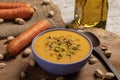 Irresistibly Delicious Carrot-Pistachio Cream. Vegan and Healthy Food. Healthy and Active Lifestyle Concept