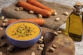 Irresistibly Delicious Carrot-Pistachio Cream. Vegan and Healthy Food. Healthy and Active Lifestyle Concept