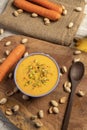 Irresistibly Delicious Carrot-Pistachio Cream. Vegan and Healthy Food. Healthy and Active Lifestyle Concept