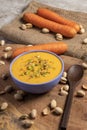 Irresistibly Delicious Carrot-Pistachio Cream. Vegan and Healthy Food. Healthy and Active Lifestyle Concept