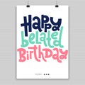 Irreverent Birthday. Poster with hand drawn vector lettering.