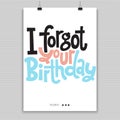 Irreverent Birthday. Poster with hand drawn vector lettering.