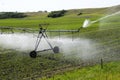 Irrigating corn crop in North Dakota. Royalty Free Stock Photo