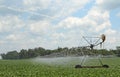 Irrigating a Soybean Field Royalty Free Stock Photo