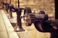 Irrigation Canal and Floodgate valve with color Effect Royalty Free Stock Photo