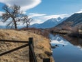 Irrigation ditch in the Carson River Valley Royalty Free Stock Photo