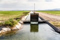 Irrigation Ditch with Flowing Water