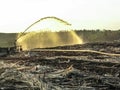 Irrigation and fertilization in sugar cane field