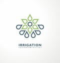 Irrigation logo idea with green plant