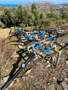 Irrigation pipeline system in Crete island Royalty Free Stock Photo