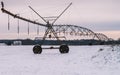 Irrigation Rigg Wintery Landscape In New Jersey Royalty Free Stock Photo