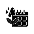 Irrigation scheduling black glyph icon