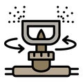 Irrigation sprinkler icon, outline style