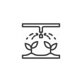 Irrigation sprinkler line icon