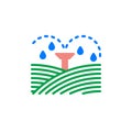 Irrigation sprinklers icon vector, filled flat sign, solid colorful pictogram