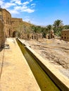 Irrigation system aflaj in a ruined village Birkat Al Mouz, Oman