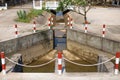 Irrigation system channel connection with the main water pump station