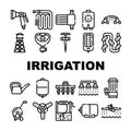 Irrigation System Collection Icons Set isolated illustration