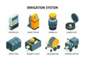 Irrigation System Isometric Icons Royalty Free Stock Photo