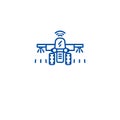 Irrigation tractor line icon concept. Irrigation tractor flat vector symbol, sign, outline illustration.