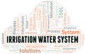 Irrigation Water System typography vector word cloud.