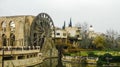 Irrigation Water-wheel norias in Hama on Orontes river Syria Royalty Free Stock Photo