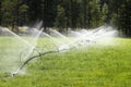 Irrigation Wheel Line Sprinkler Agricultural Equipment Royalty Free Stock Photo