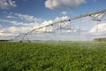 Irrigator over a potato field, Midwest, USA