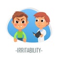 Irritability medical concept. Vector illustration.