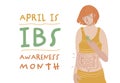 Irritable bowel syndrome awareness month. Healthy nutrition poster
