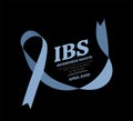 Irritable Bowel Syndrome, IBS Awareness Month. Vector illustration with blue ribbon