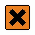 Irritant hazard sign or symbol vector design