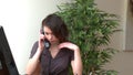 Irritate woman talking on phone
