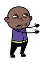 Irritated Cartoon Bald Black cartoon illustration