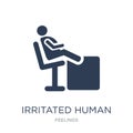 irritated human icon. Trendy flat vector irritated human icon on