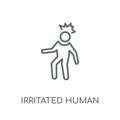 irritated human linear icon. Modern outline irritated human logo
