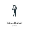 Irritated human vector icon on white background. Flat vector irritated human icon symbol sign from modern feelings collection for