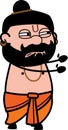 Irritated Pandit cartoon illustration