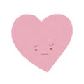 Irritated pink heart, unhappy, depressed, stressed, sad, angry, emotional, unstable, bad mental health