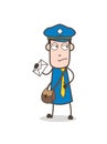 Irritated Postman with Letter Vector Royalty Free Stock Photo
