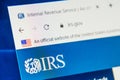 Irs.gov Web Site. Selective focus.