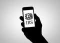 IRS logo on mobile device
