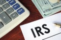 IRS written on a paper. Royalty Free Stock Photo