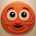 Colorful Woodcarvings: Playful Cartoon Face Design On Textured Canvas