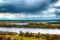 Irtysh river landscape view from top Russia Siberia