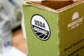 USDA logo on food crate