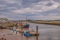 Irvine Harbour in Ayrshire Scotland looking Over some Small Boats Including the Old Puffer Kyles