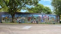 `Irving Centennial Mural` by Francisco Gerardo Mendoza and students outside the Irving Arts Center, Texas.